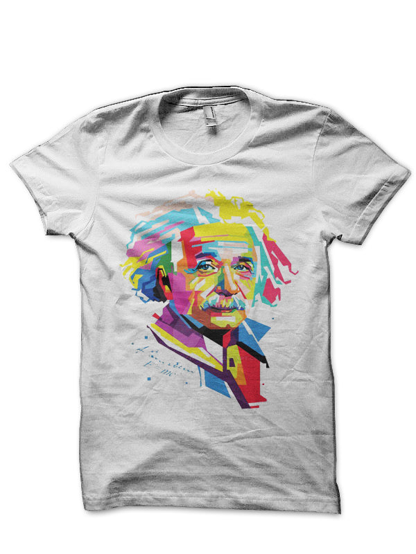 Albert Einstein White T-Shirt Style003