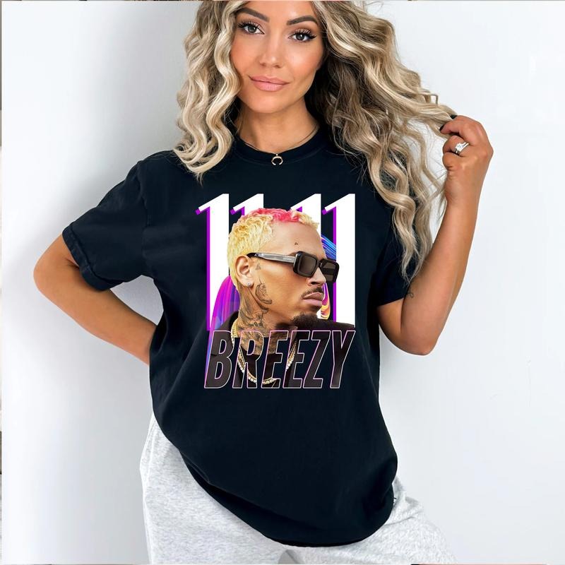 Album 11 11 Chriis Brown Hiphop Vintage T-shirt Sweatshirt Hoodies Round Neck