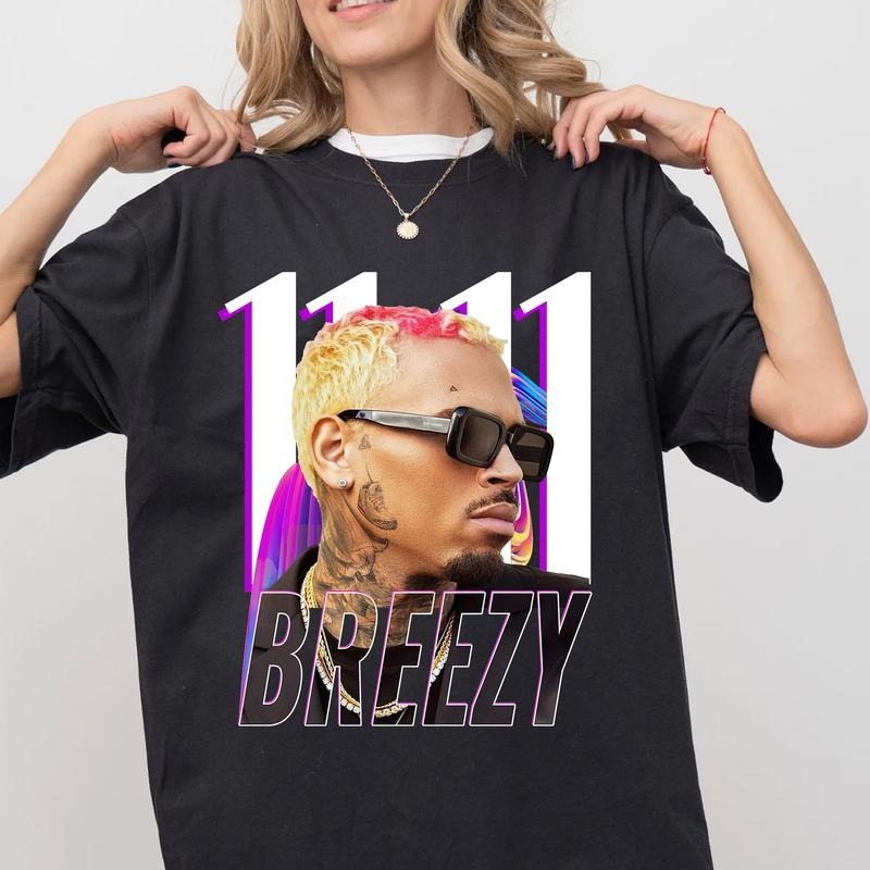 Album 11 11 Chriis Brown Hiphop Vintage T-shirt Sweatshirt Hoodies Round Neck