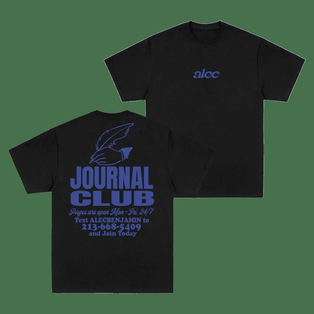 Alec Benjamin Merch Journal Club Black T-Shirt Gifts For Music Enthusiasts