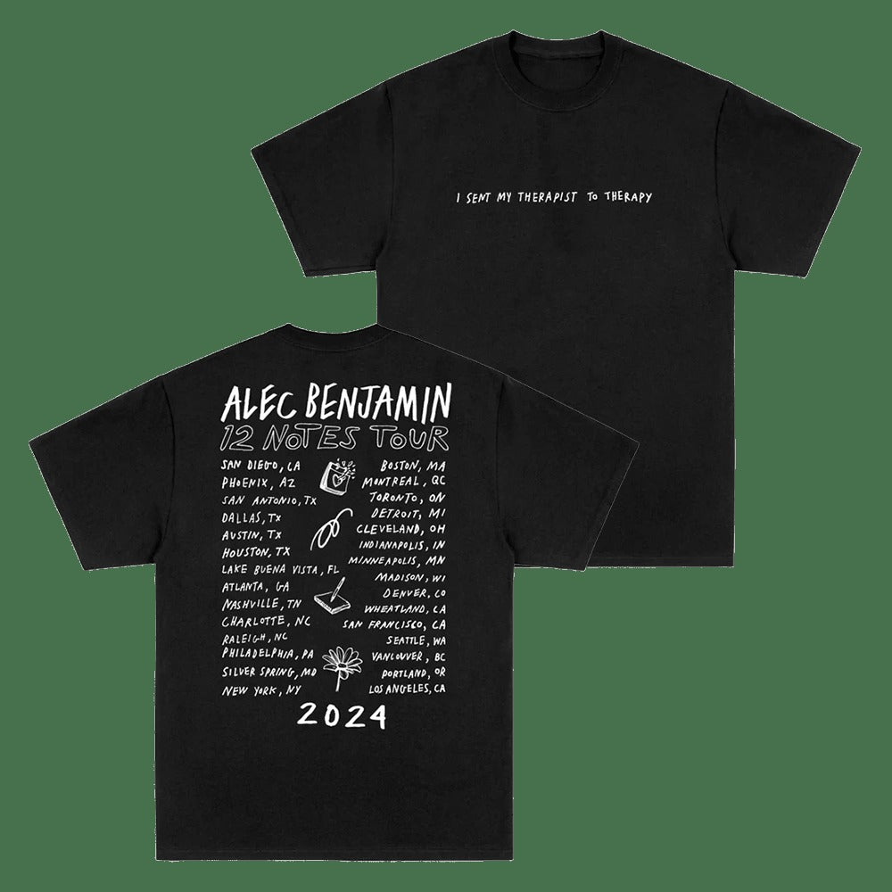 Alec Benjamin Store Merch Therapy Tour T-Shirt Father's Day Gifts For Music Lovers