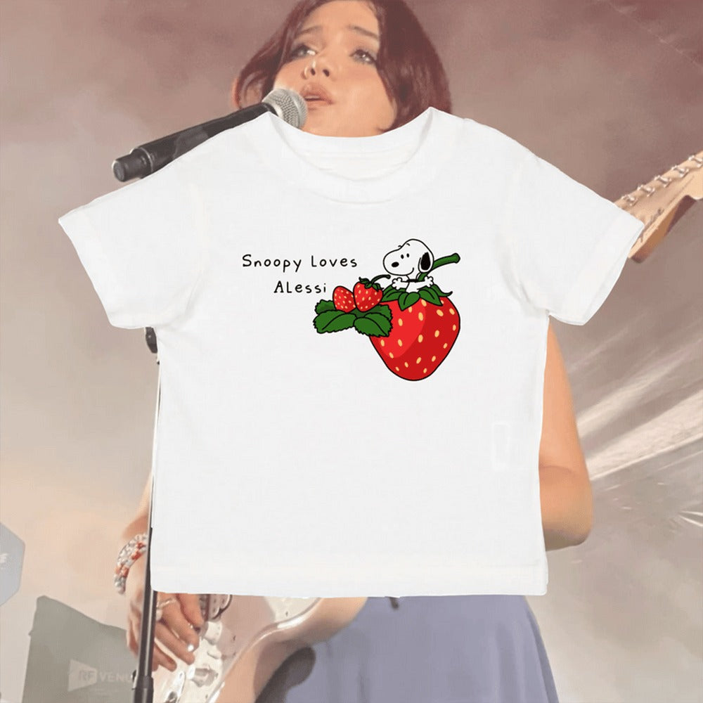 Alessi Rose Merch Alessi Rose X Snoopy Dog Baby Tee Unique Mother's Day Gifts