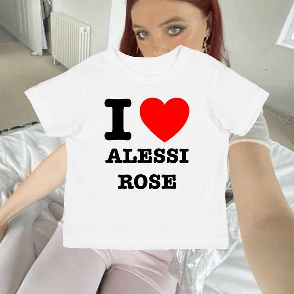 Alessi Rose Merch I Heart Alessi Rose Baby Tee Top 10 Mother's Day Birthday Gift for Husband