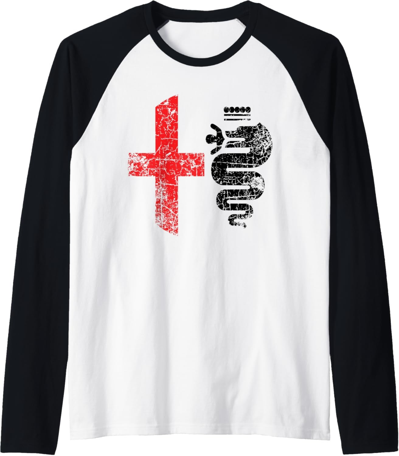 Alfa Car Drivers Stylish Grunge Logo Raglan Baseball Tee