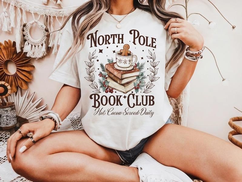 All Booked for Christmas Shirt, Christmas Books, Book Lovers, Christmas Teacher, Librarian Gift, North Pole Readers, Crewneck, Graphic Tee, Cotton