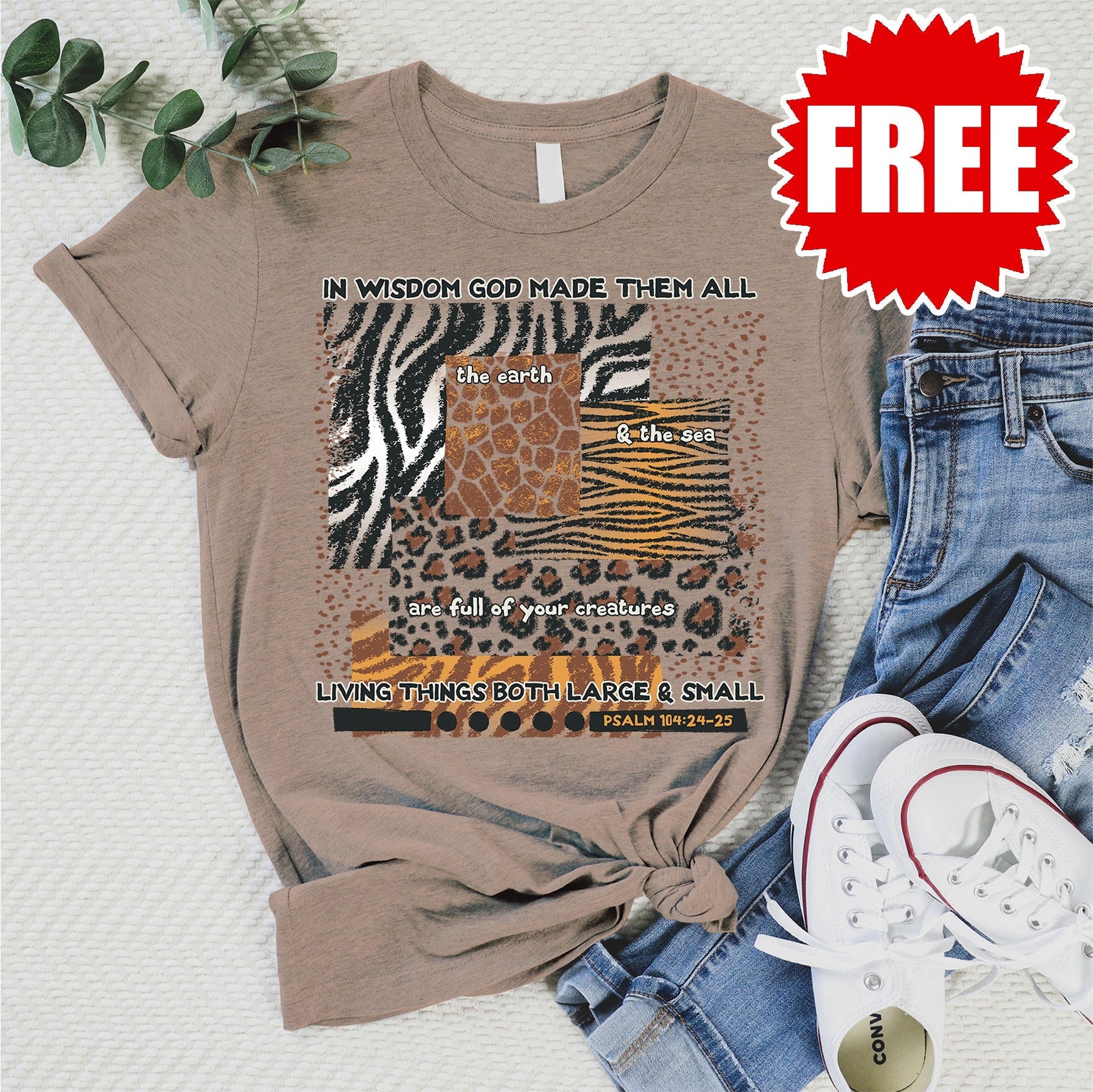 All Gods Creatures Tee - Heather Atmosphere - 0 Style001