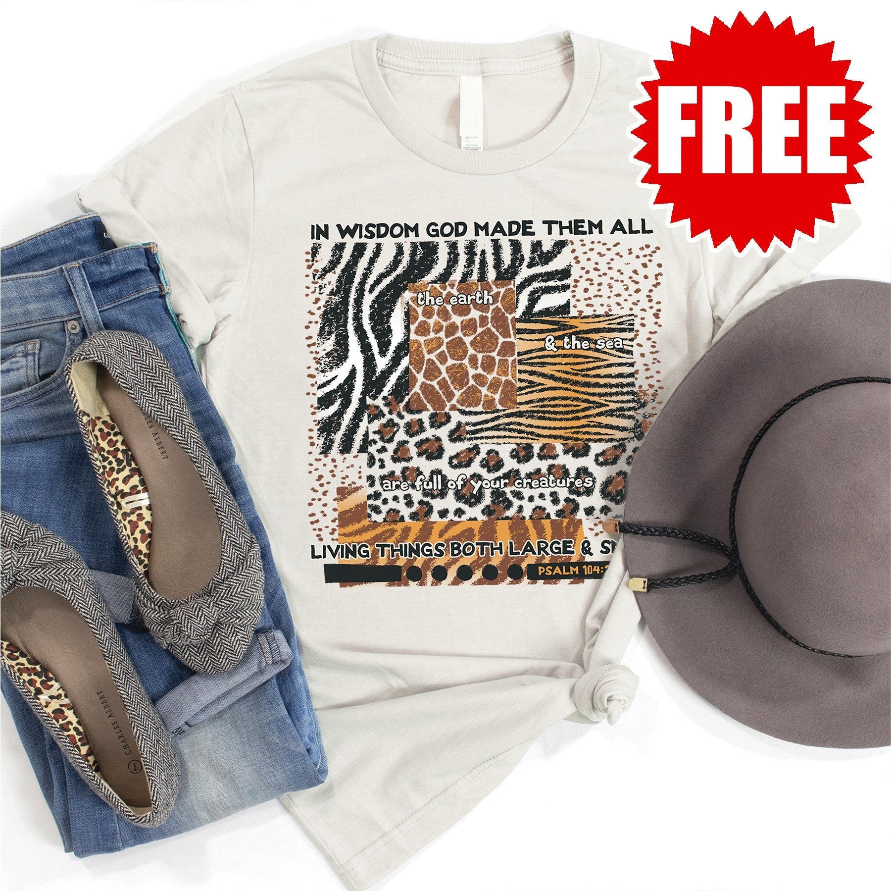 All Gods Creatures Tee - Heather Coconut - 0