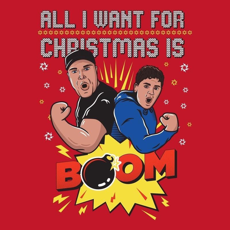 All I Want for Christmas Is Boom Sweatshirt, Urly Sweater Xmas, Funny Christmas Shirt for Men, Unisex Cotton Casual Tops Menswear Hoodie