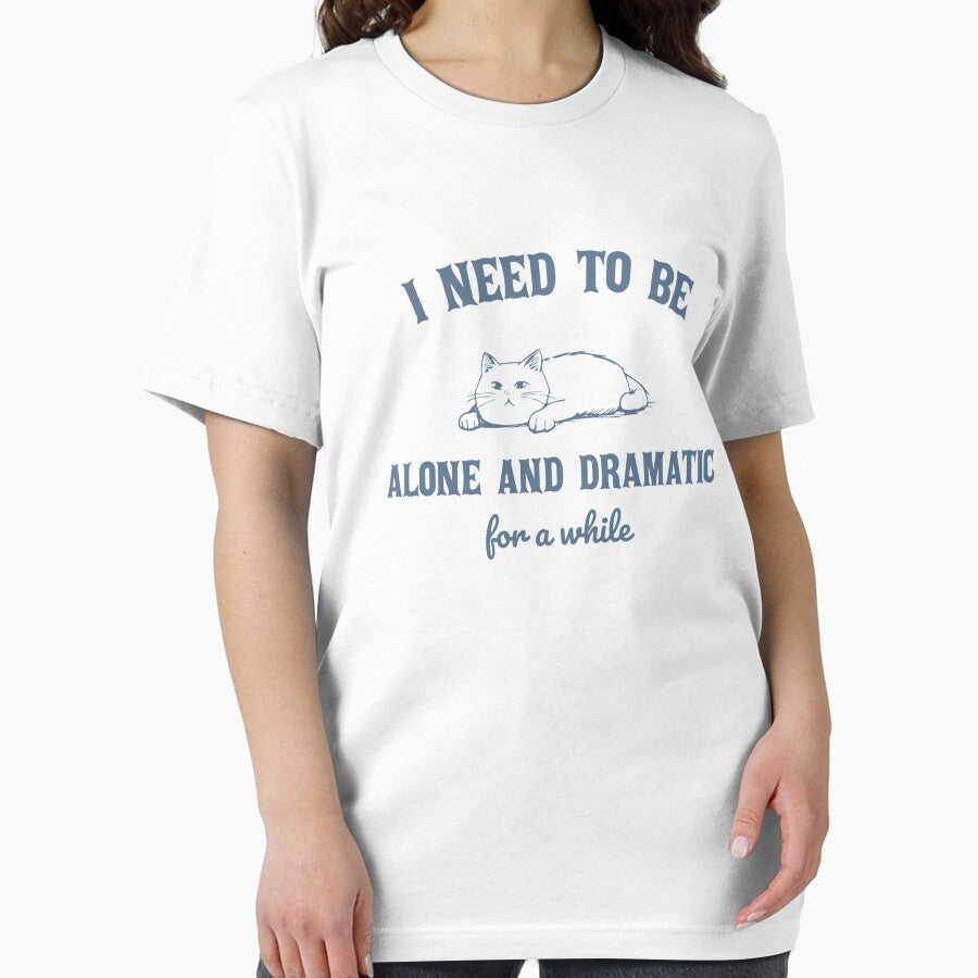 Alone And Dramatic Cat Retro 90S Meme Vintage Cat Funny Essential T Shirt