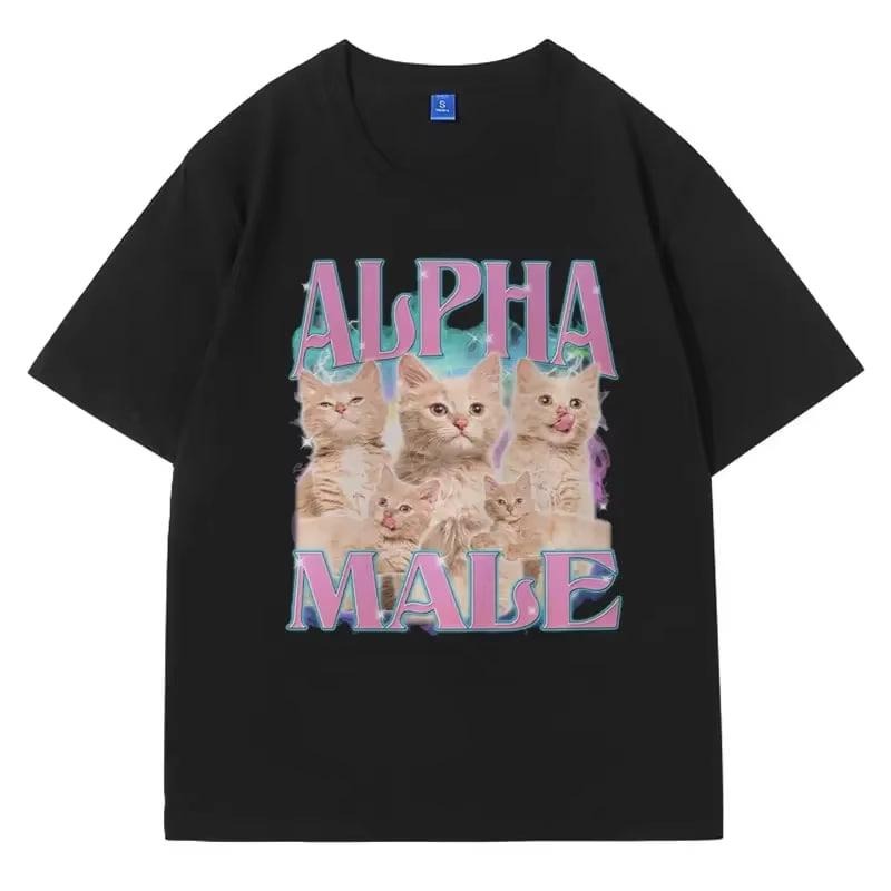 Alpha Male Women Vintage TShirt Guy Best Friend Gift Tshirts Summer Fashion Meme Graphic T Shirt Short Sleeve Oversized Unisex Tshirts, Top Womenswear