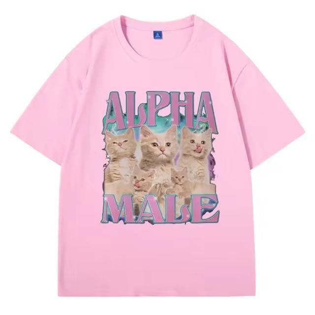 Alpha Male Women Vintage TShirt Guy Best Friend Gift Tshirts Summer Fashion Meme Graphic T Shirt Short Sleeve Oversized Unisex Tshirts, Top Womenswear