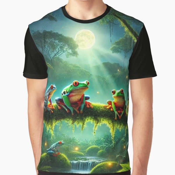 Amazon Rainforest Frogs Nocturnal Jungle Wildlife Graphic T Shirt