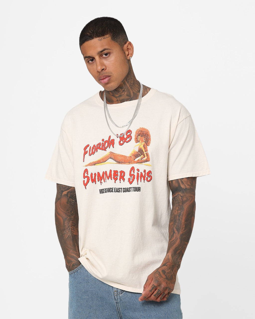 American Thrift Summer Sins Vintage T-Shirt Off White