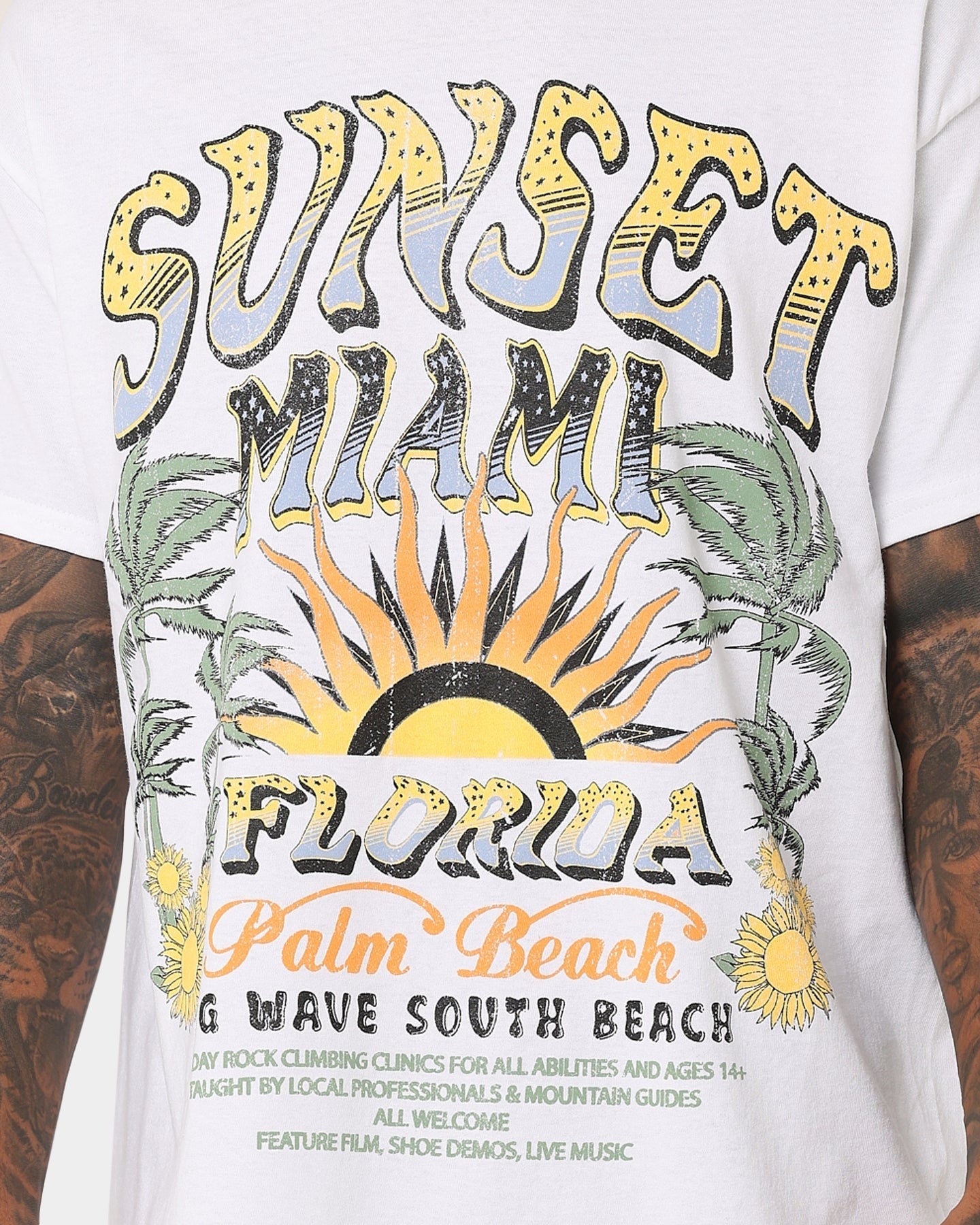 American Thrift Sunset Miami Vintage T-Shirt White