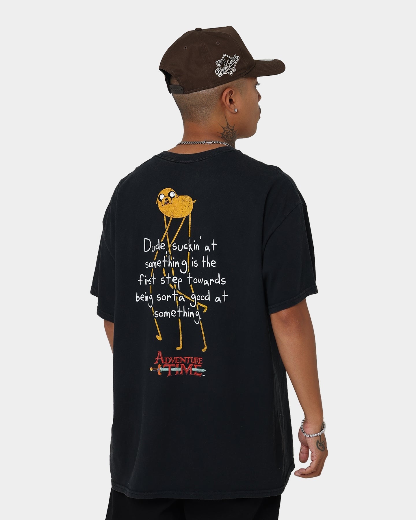 American Thrift X Adventure Time Jake The Dog Vintage T-Shirt Black Wash
