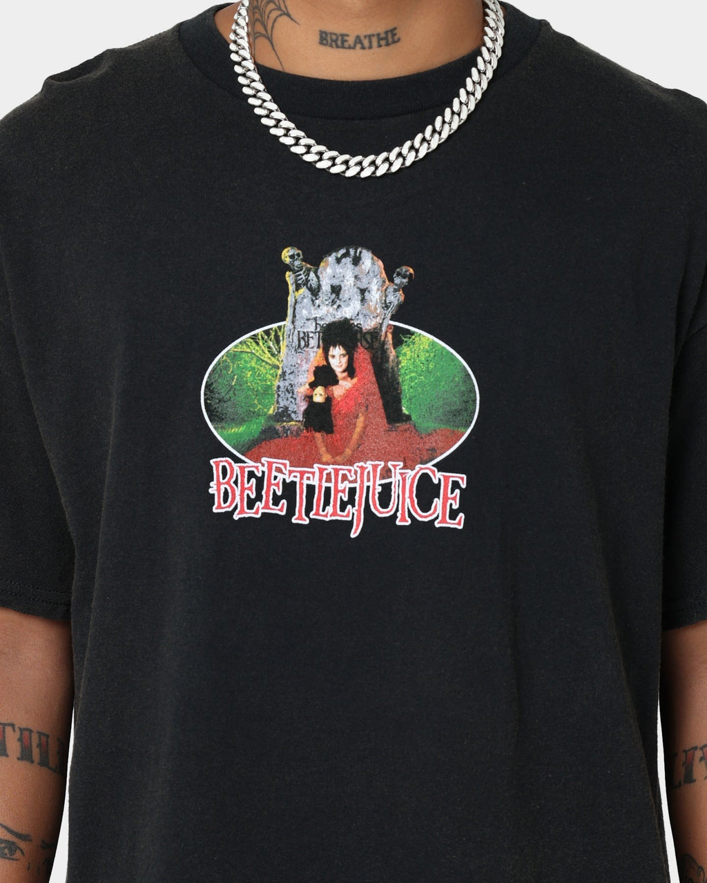 American Thrift X Beetlejuice Lydia Vintage T-Shirt Vintage Black