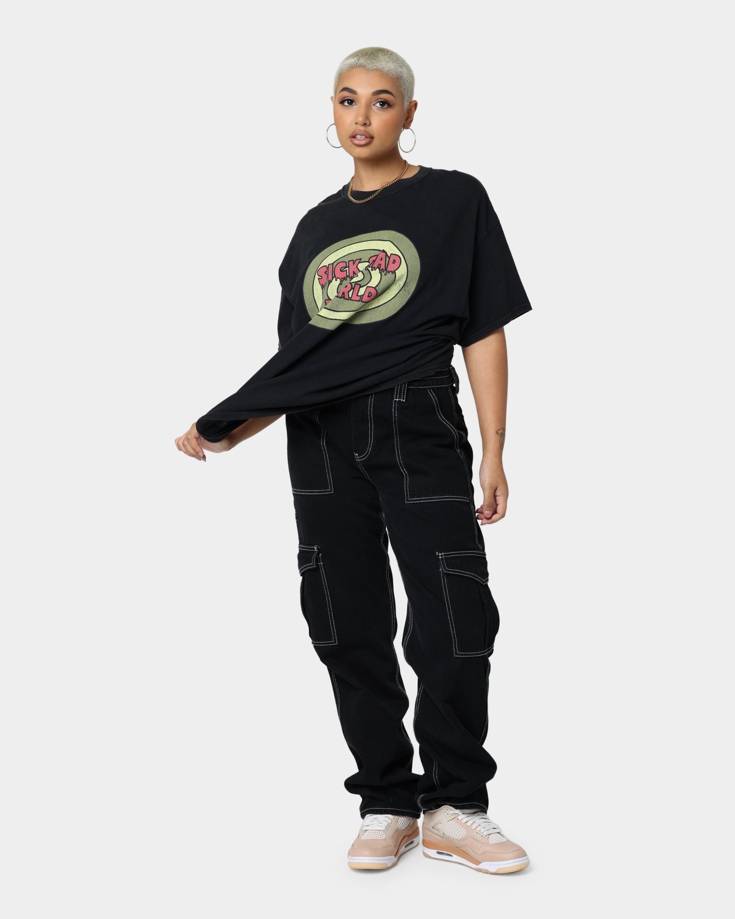 American Thrift X Daria Sick Sad World Vintage T-Shirt Black Wash Style001