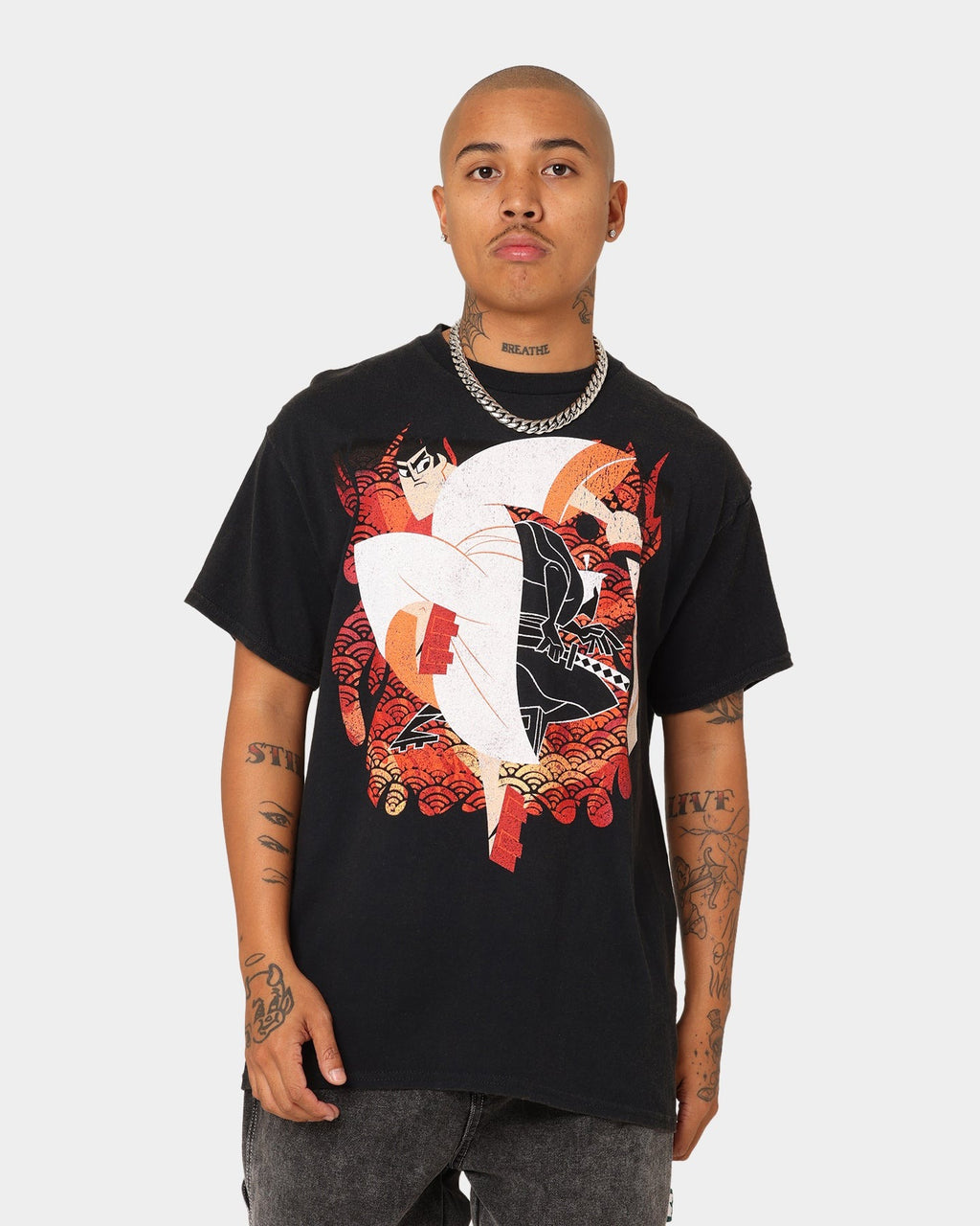 American Thrift X Samurai Jack Jack Vintage T-Shirt Black