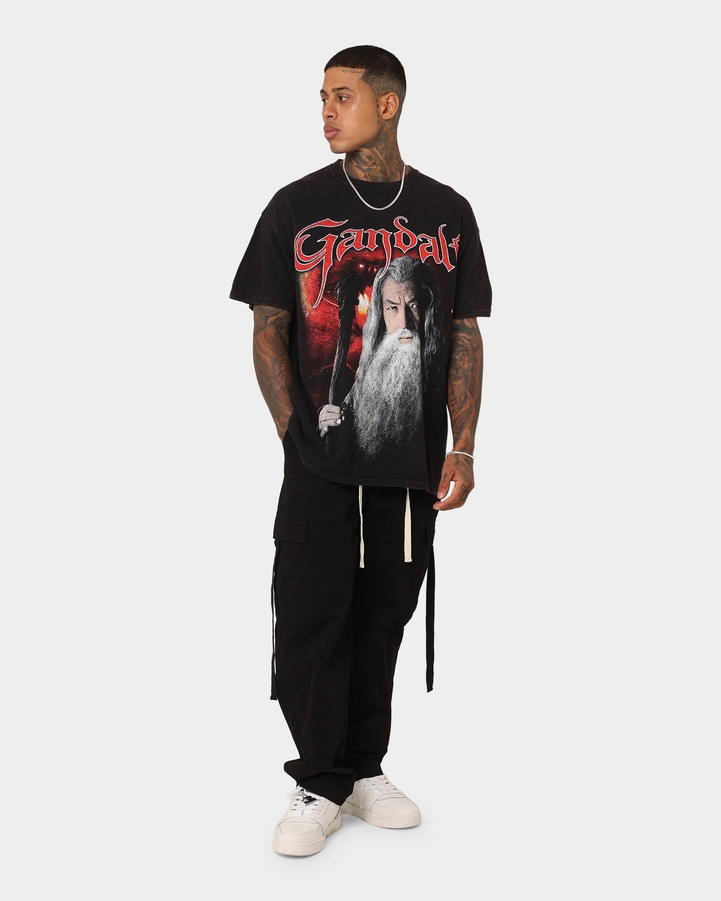 American Thrift X The Lord Of The Rings Gandalf Vintage T-Shirt Black Wash