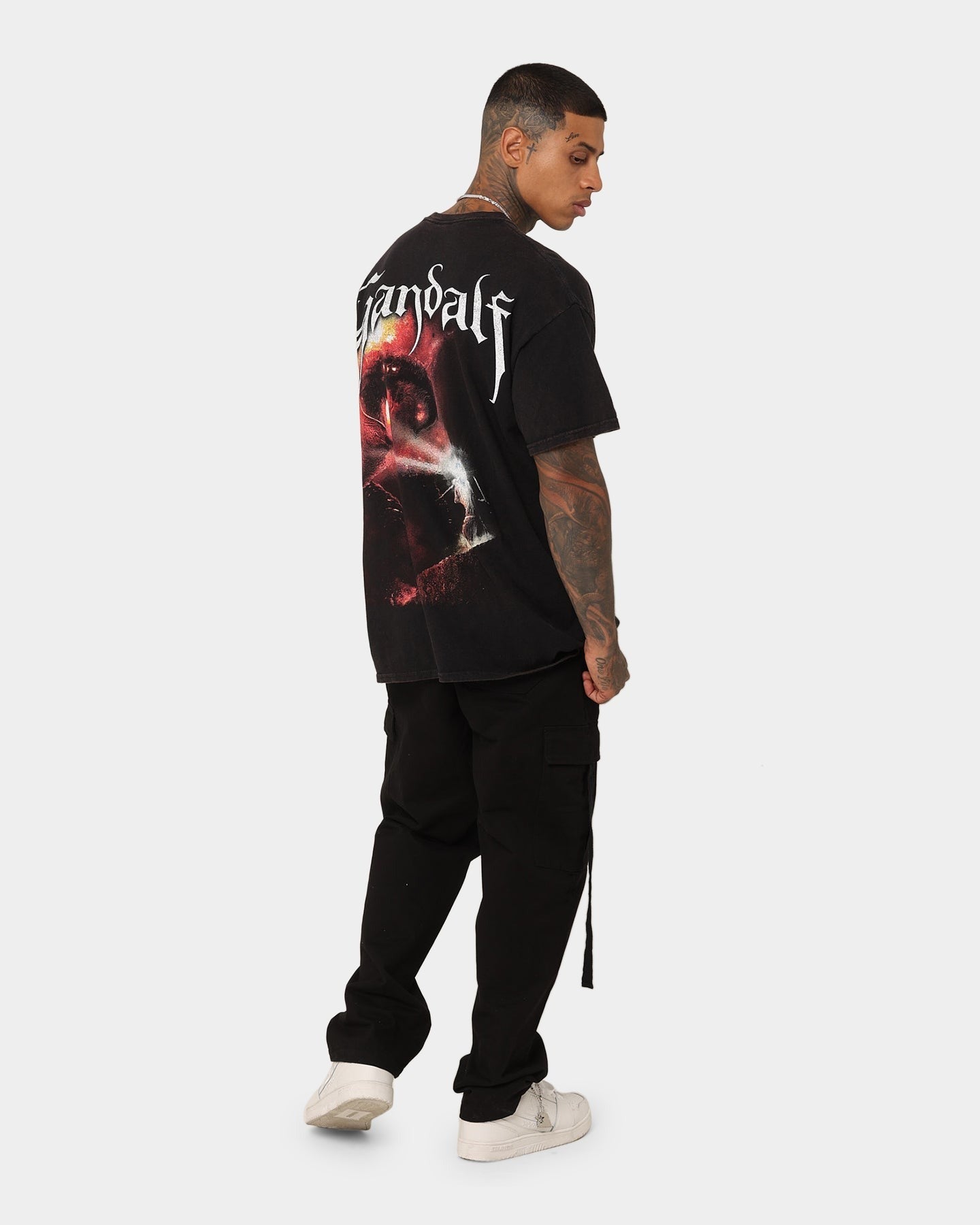 American Thrift X The Lord Of The Rings Gandalf Vintage T-Shirt Black Wash