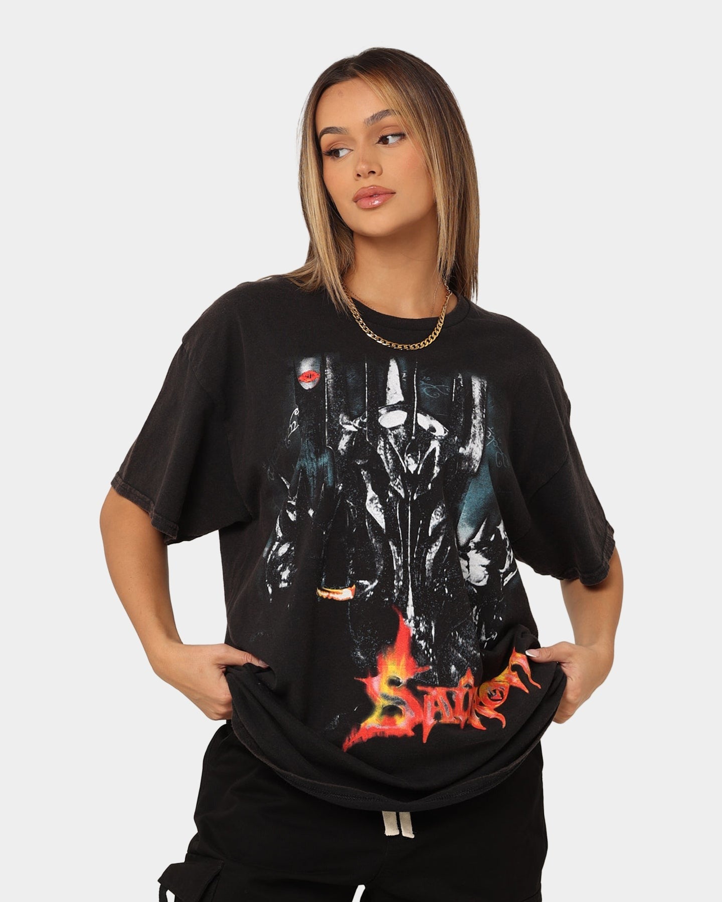 American Thrift X The Lord of The Rings The Sauron Vintage T-Shirt Black Wash Style001