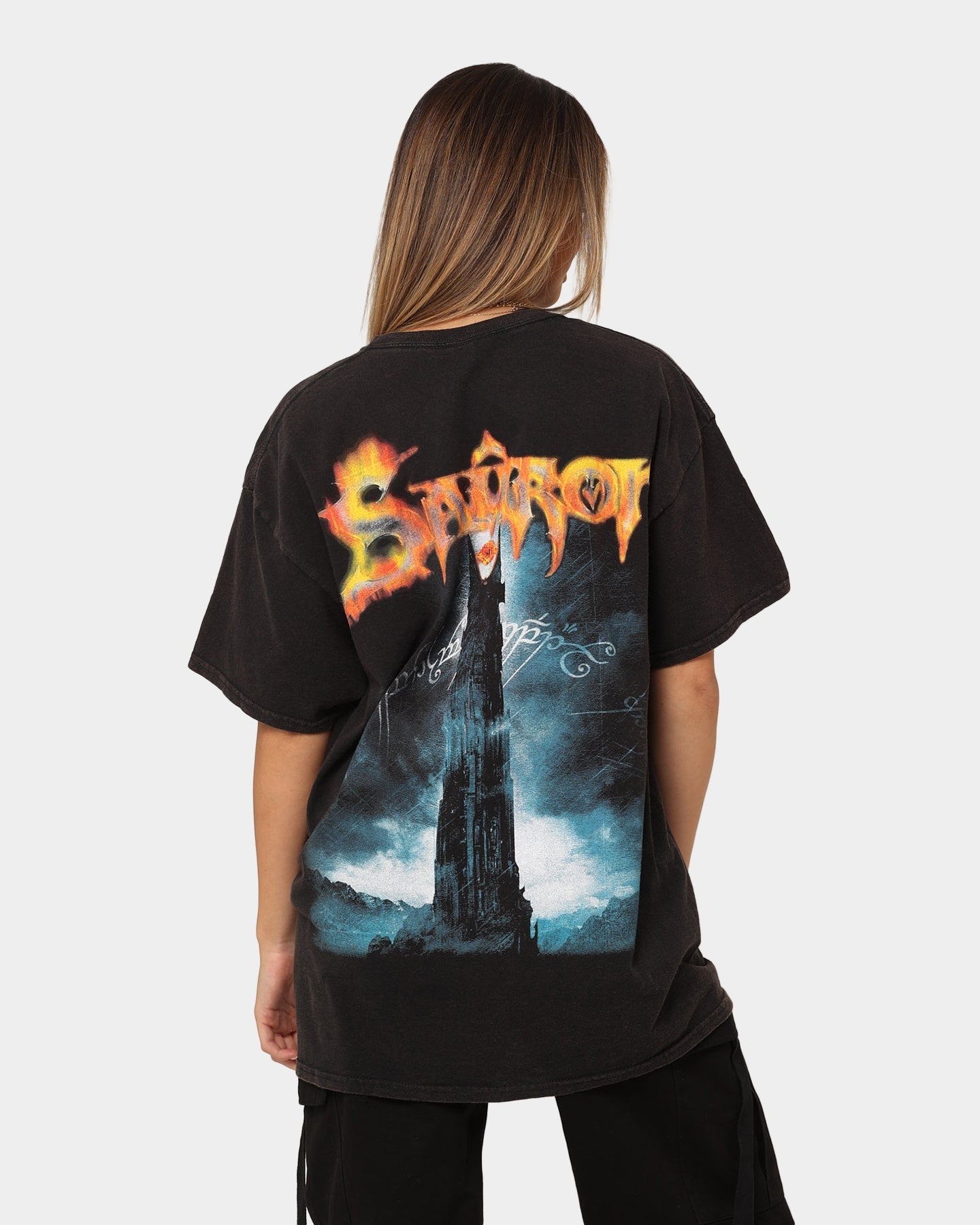American Thrift X The Lord of The Rings The Sauron Vintage T-Shirt Black Wash Style001