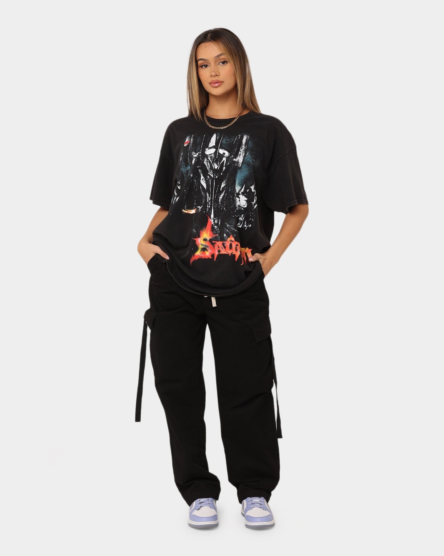 American Thrift X The Lord of The Rings The Sauron Vintage T-Shirt Black Wash Style001