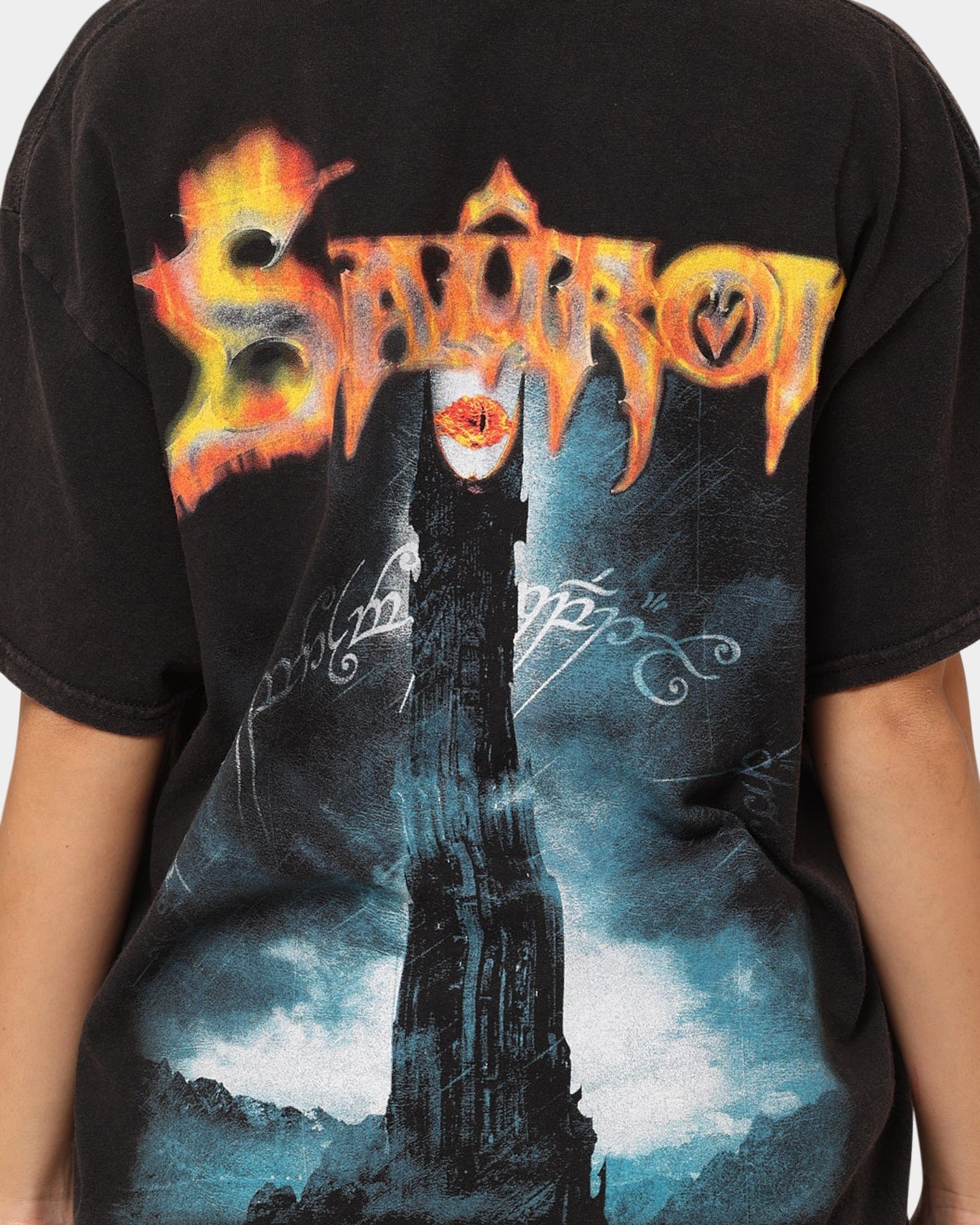 American Thrift X The Lord of The Rings The Sauron Vintage T-Shirt Black Wash Style001