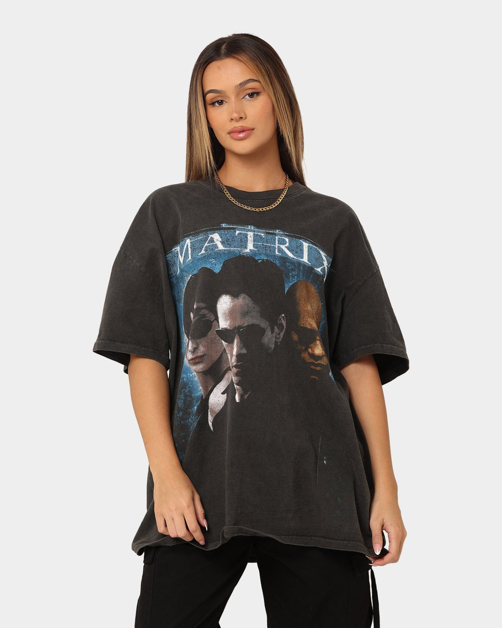American Thrift X The Matrix Heavyweight Vintage T-Shirt Black Wash Style001