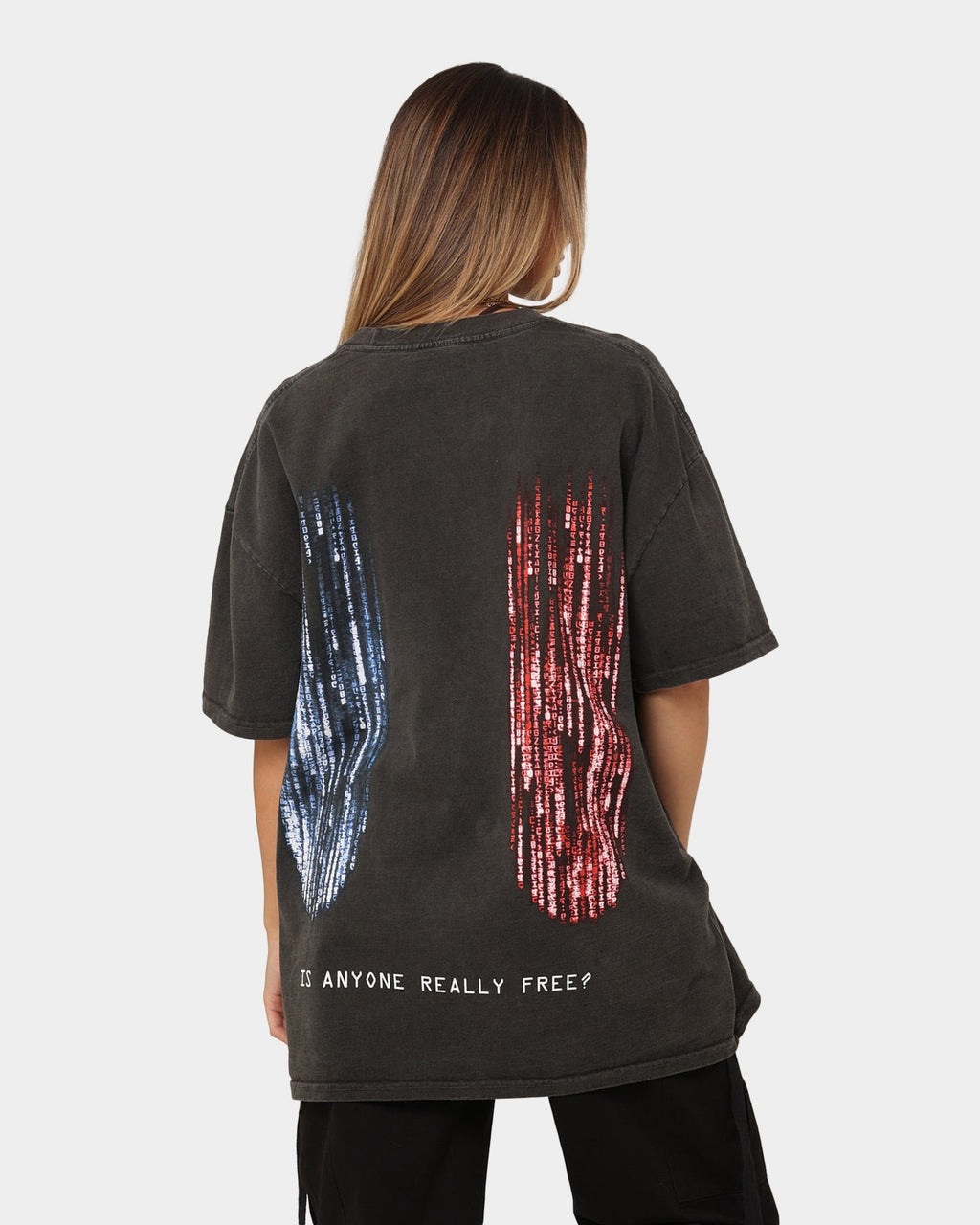 American Thrift X The Matrix Heavyweight Vintage T-Shirt Black Wash Style001