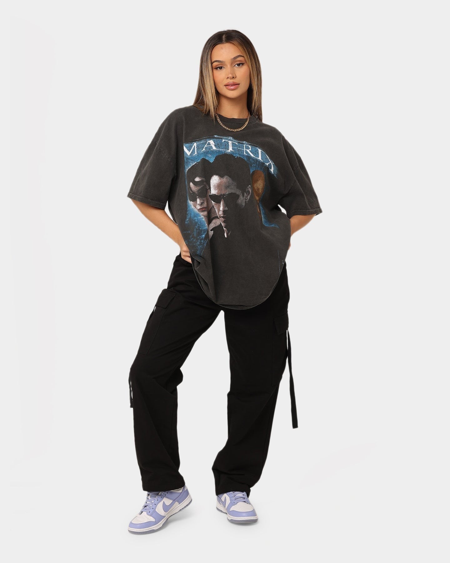 American Thrift X The Matrix Heavyweight Vintage T-Shirt Black Wash Style001