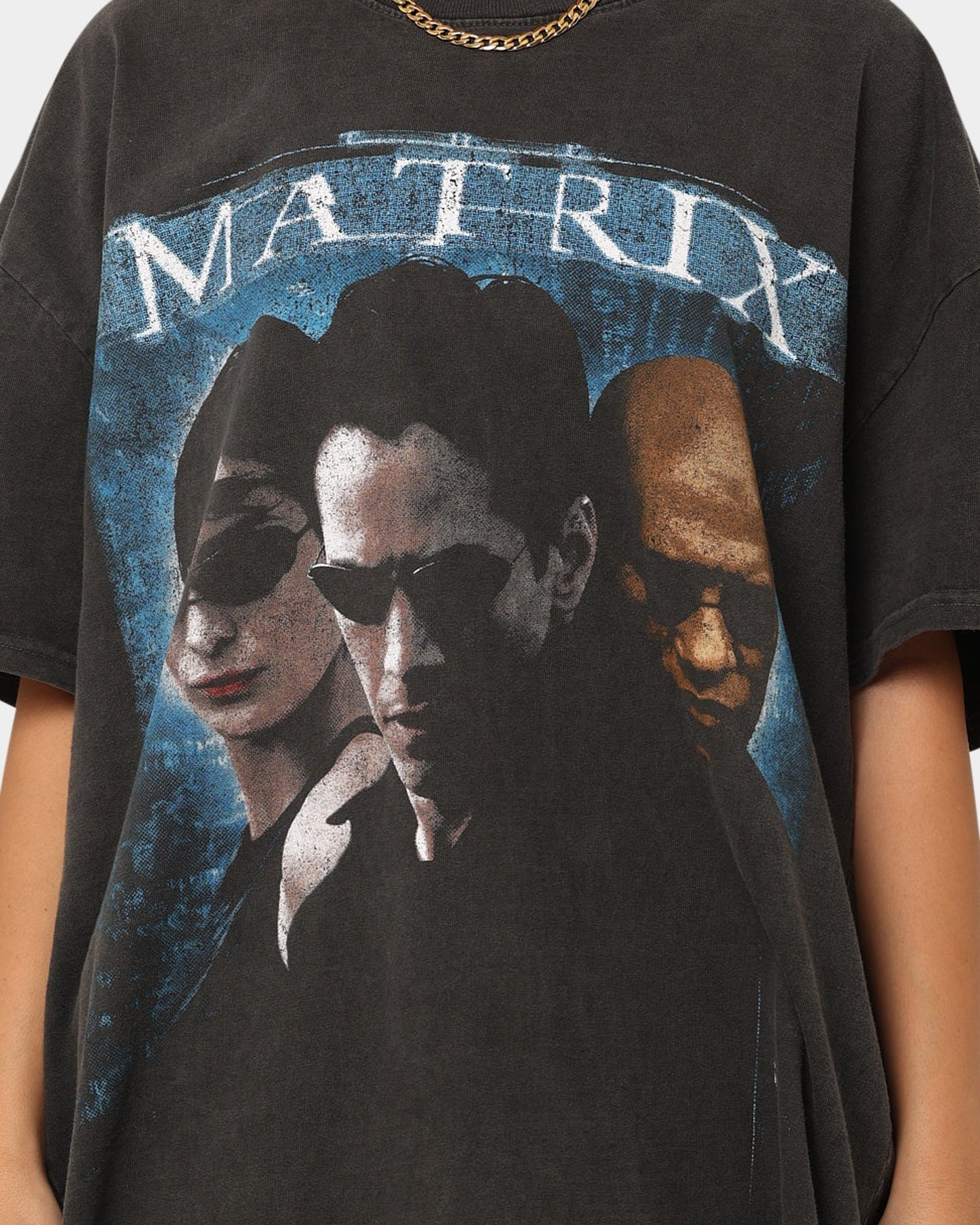 American Thrift X The Matrix Heavyweight Vintage T-Shirt Black Wash Style001