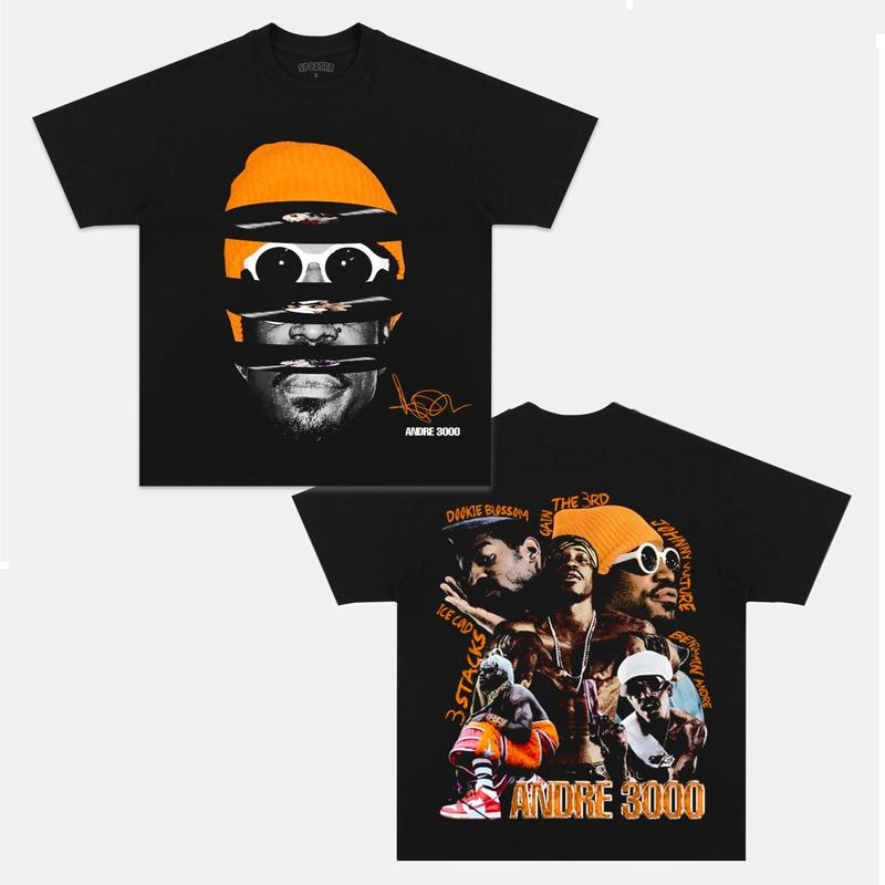 Andre 3000 Double Printed Short Sleeve Tee Cotton Vintage Shirt To Match Sneaker Hiphop Clothing Rapper Merch Shirt, Hiphop Tour Concert 2024, Gift For Fan Y2K Aesthetic Hoodie Sweatshirt