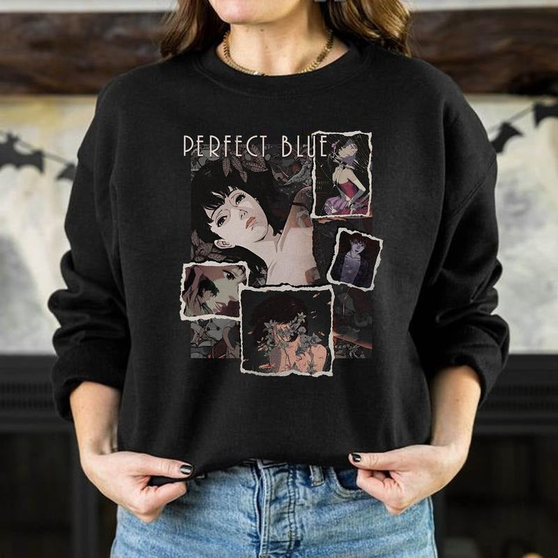 Anime PERFECT BLUE T-shirt - Perfect Blue Shirt, Perfect Blue Vintage Tees, Perfect Blue Retro Shirt, Long Sleeve Shirt, Perfect Blue Tee,Anime Unisex Sweatshirt hoodie T-shirt, Gift for Lovers Anime style 001