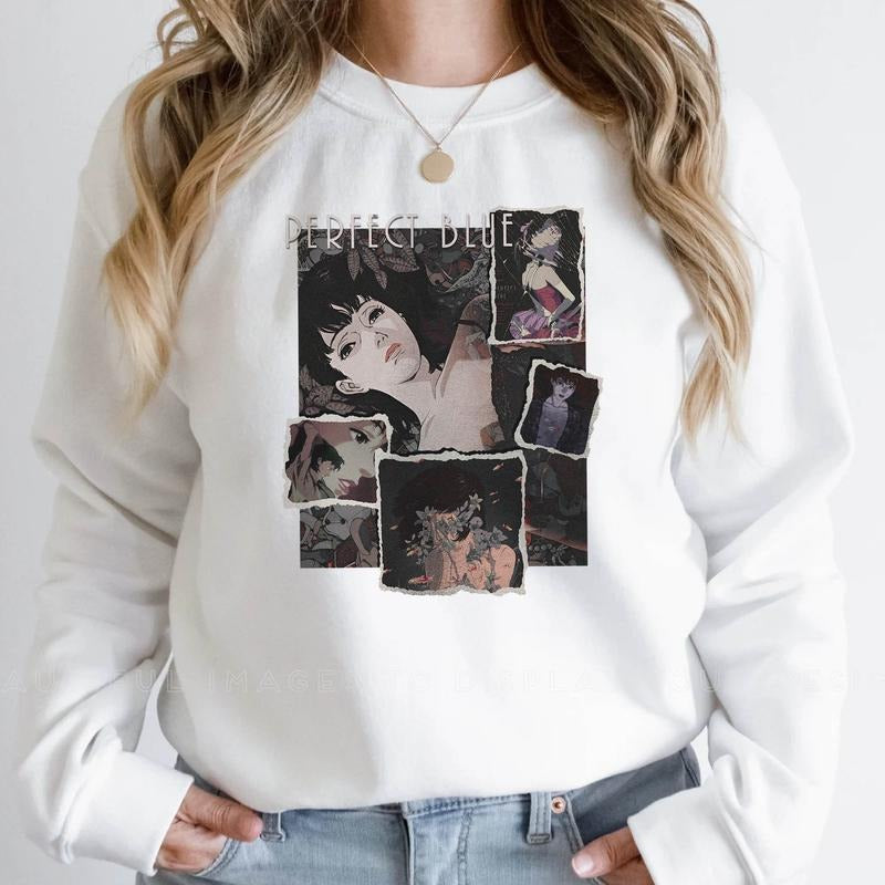 Anime PERFECT BLUE T-shirt - Perfect Blue Shirt, Perfect Blue Vintage Tees, Perfect Blue Retro Shirt, Long Sleeve Shirt, Perfect Blue Tee,Anime Unisex Sweatshirt hoodie T-shirt, Gift for Lovers Anime style 001