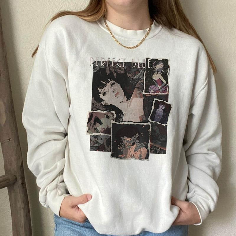 Anime PERFECT BLUE T-shirt - Perfect Blue Shirt, Perfect Blue Vintage Tees, Perfect Blue Retro Shirt, Long Sleeve Shirt, Perfect Blue Tee,Anime Unisex Sweatshirt hoodie T-shirt, Gift for Lovers Anime style 001