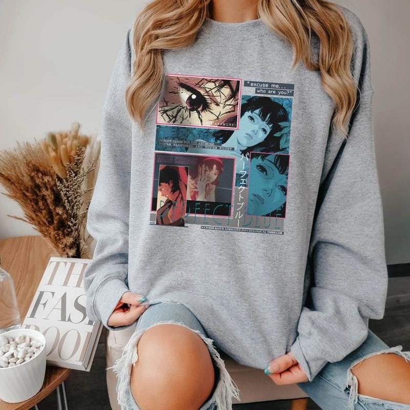 Anime PERFECT BLUE T-shirt - Perfect Blue Shirt, Perfect Blue Vintage Tees, Perfect Blue Retro Shirt, Long Sleeve Shirt, Perfect Blue Tee,Anime Unisex Sweatshirt hoodie T-shirt, Gift for Lovers Anime