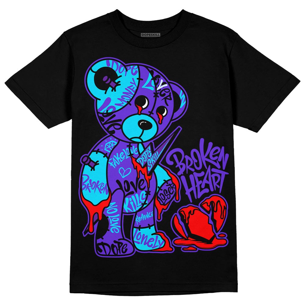 Aqua 6s DopeSkill T-Shirt Broken Heart Graphic
