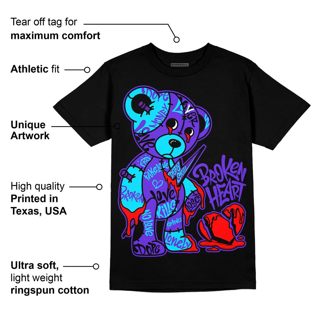 Aqua 6s DopeSkill T-Shirt Broken Heart Graphic