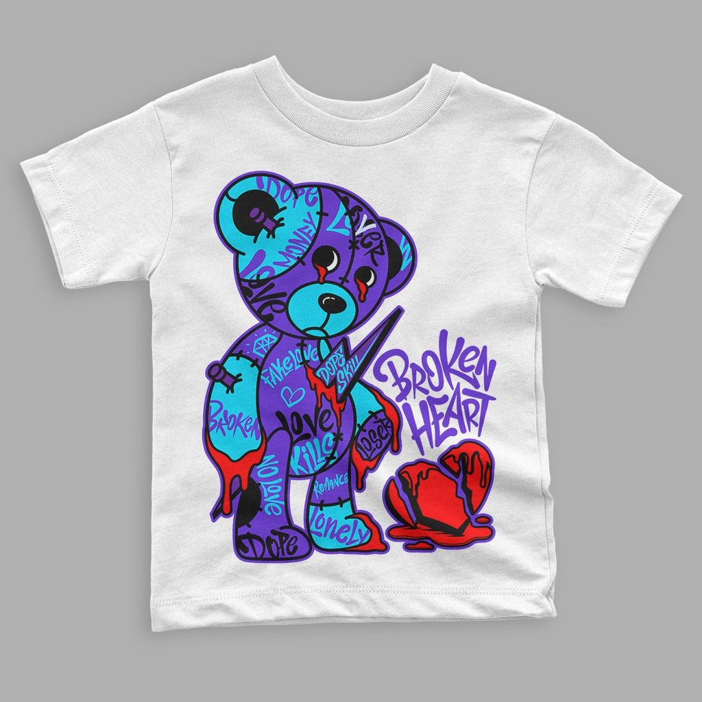 Aqua 6s DopeSkill Toddler Kids T-shirt Broken Heart Graphic