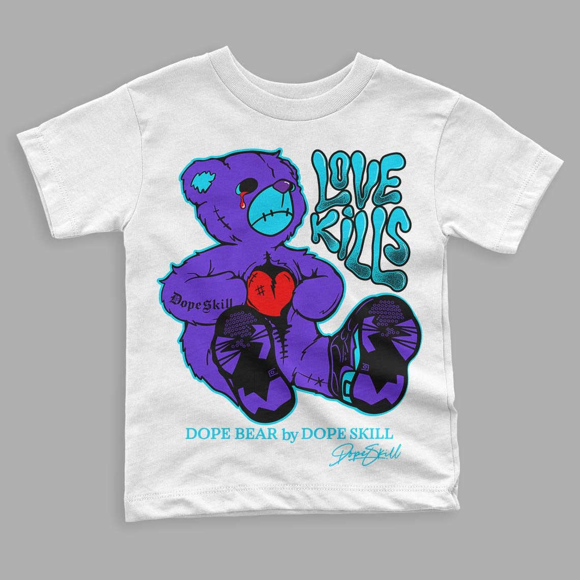 Aqua 6s DopeSkill Toddler Kids T-shirt Love Kills Graphic