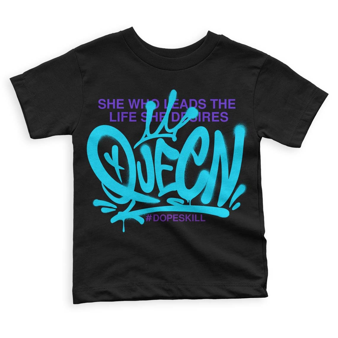 Aqua 6s DopeSkill Toddler Kids T-shirt Queen Graphic
