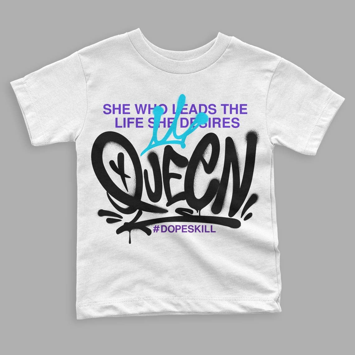Aqua 6s DopeSkill Toddler Kids T-shirt Queen Graphic