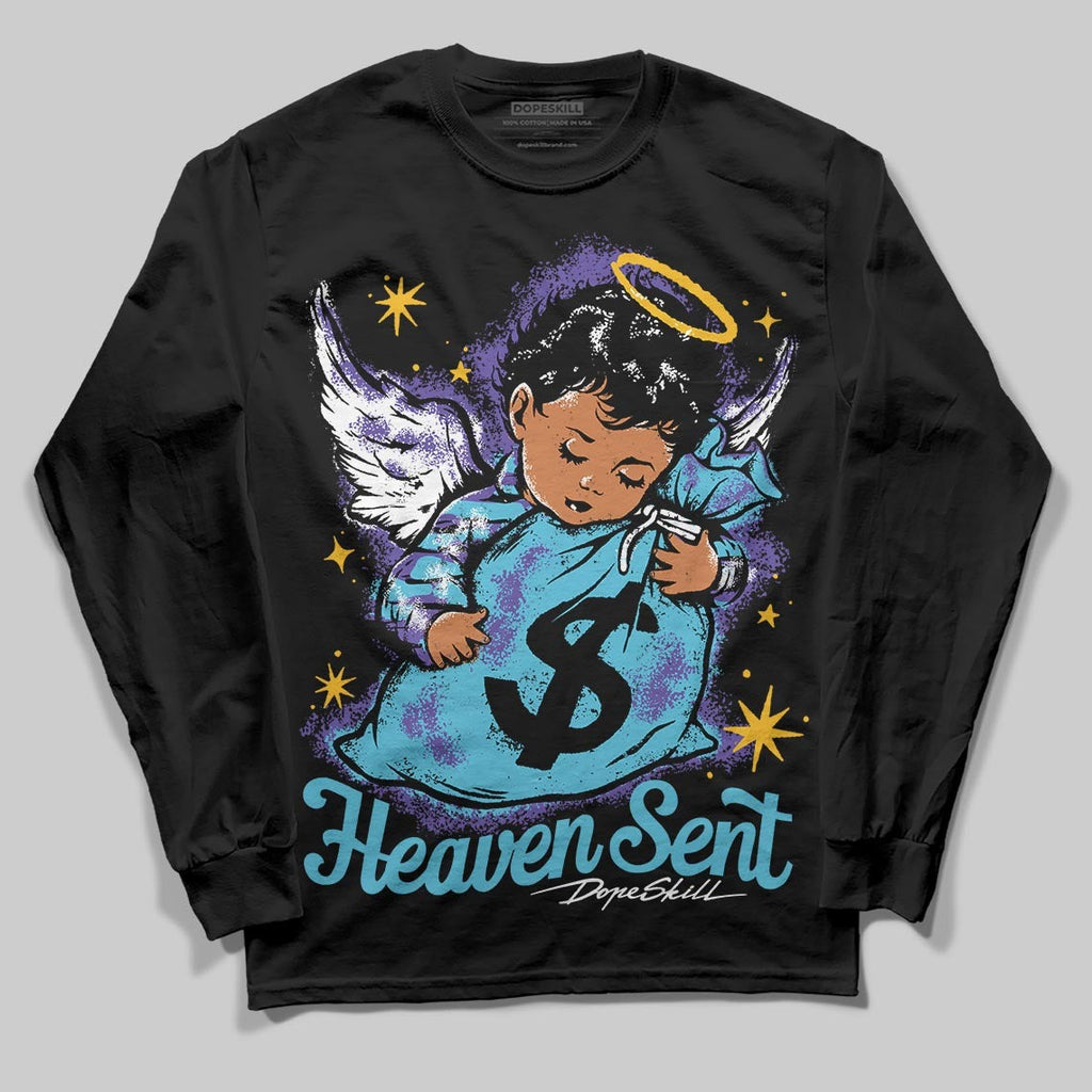 Aqua 8s DopeSkill Long Sleeve T-Shirt Heaven Sent Graphic