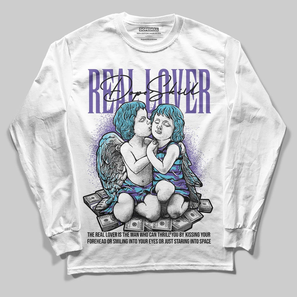 Aqua 8s DopeSkill Long Sleeve T-Shirt Real Lover Graphic