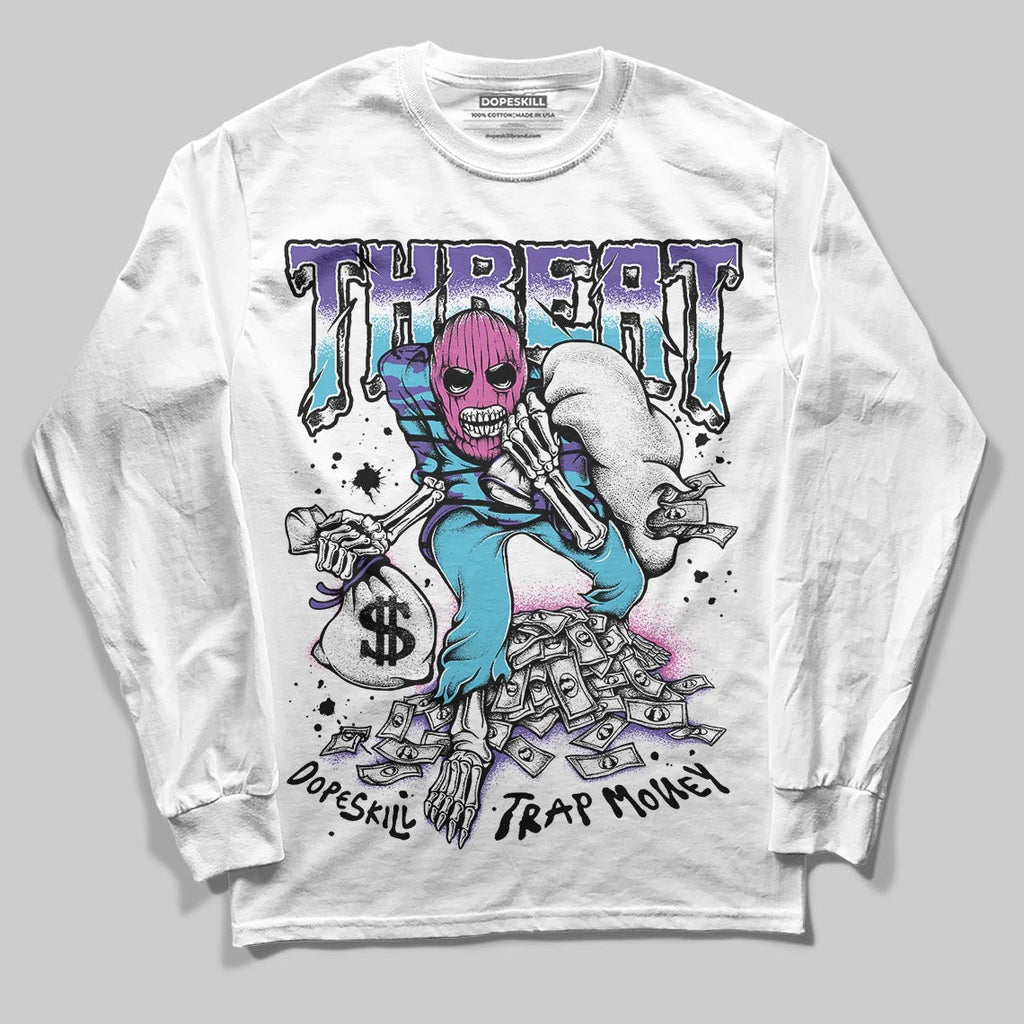 Aqua 8s DopeSkill Long Sleeve T-Shirt Threat Graphic
