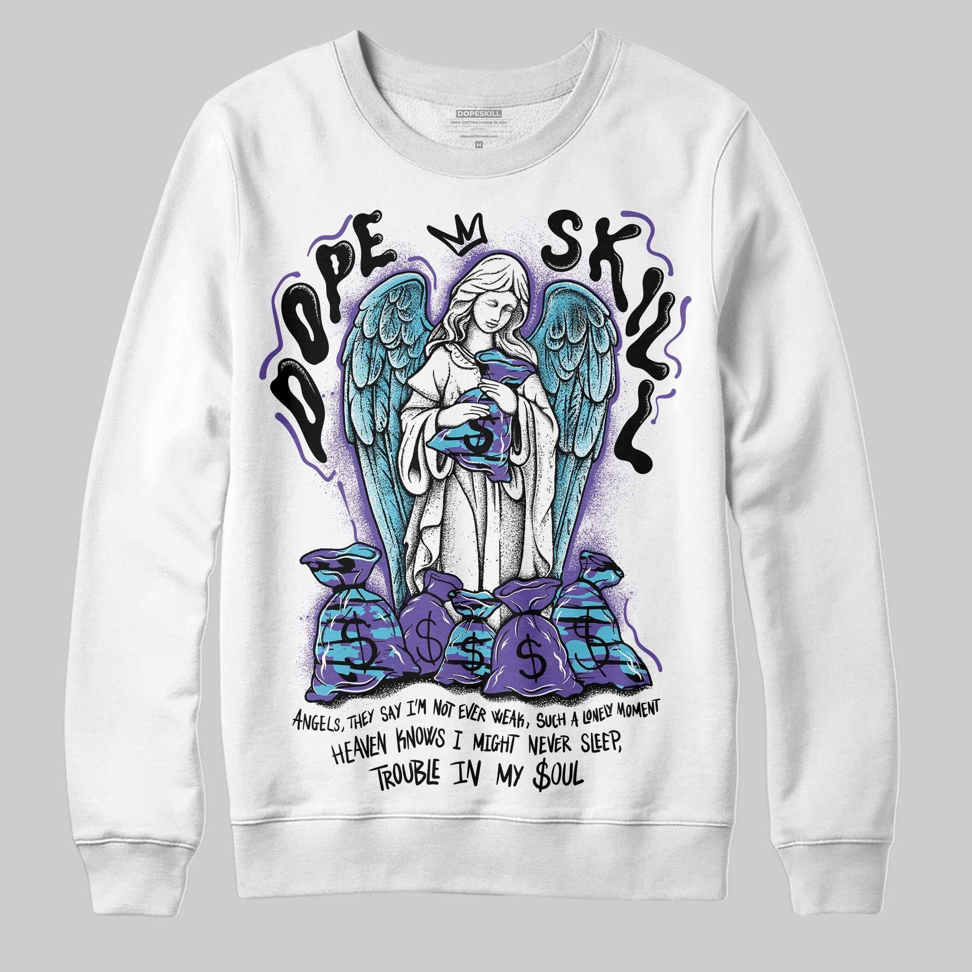 Aqua 8s DopeSkill Sweatshirt Angels Graphic