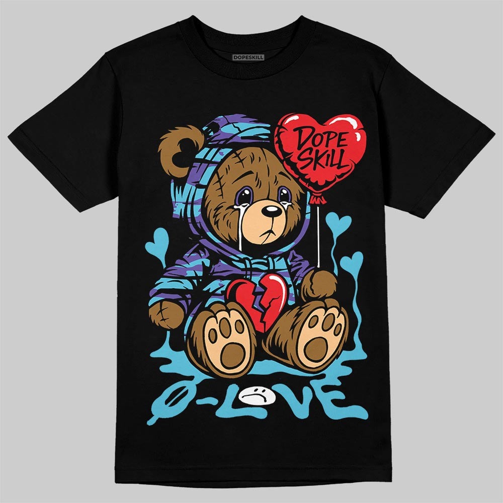 Aqua 8s DopeSkill T-Shirt Broken Bear Graphic