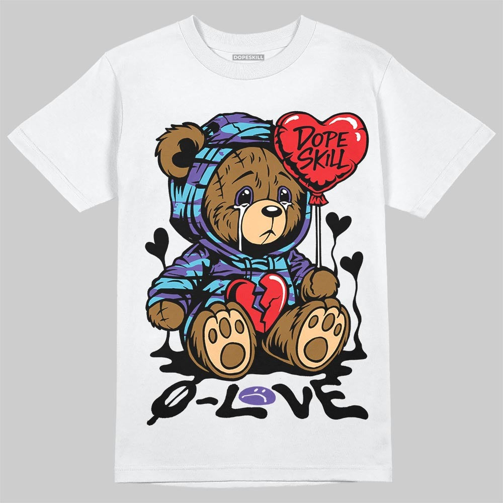 Aqua 8s DopeSkill T-Shirt Broken Bear Graphic