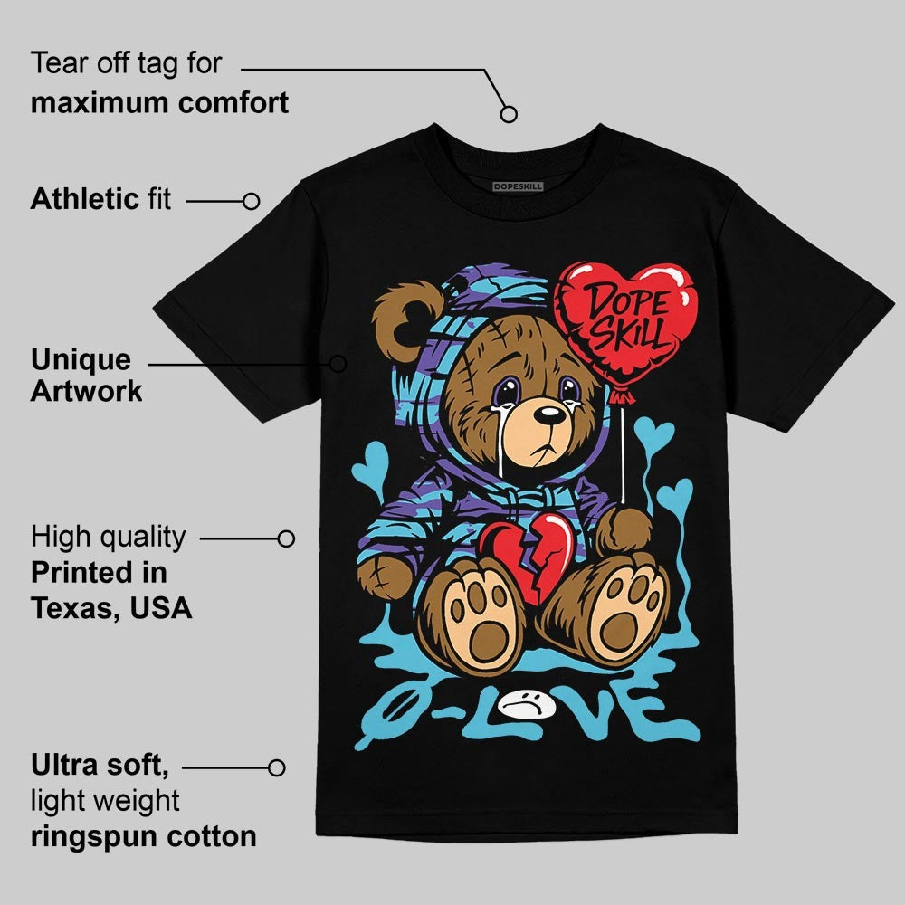Aqua 8s DopeSkill T-Shirt Broken Bear Graphic